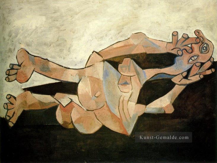 Femme couchee sur fond cachou 1938 Kubismus Ölgemälde
